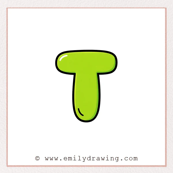 Preview of Bubble Letter T drawing